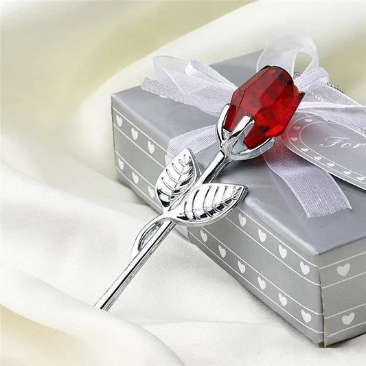 Crystal Glass Rose Flower Figurine – 6 Colors, Perfect Gift for Valentine's Day & Home Decor