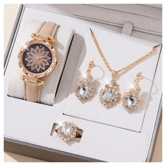 Crystal Bling Watch Set for Women – Elegant Wristwatch & Jewelry Gift Kit