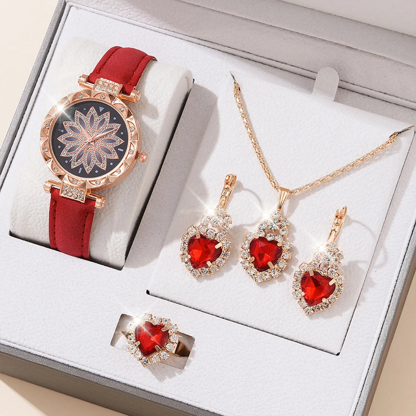 Crystal Bling Watch Set for Women – Elegant Wristwatch & Jewelry Gift Kit