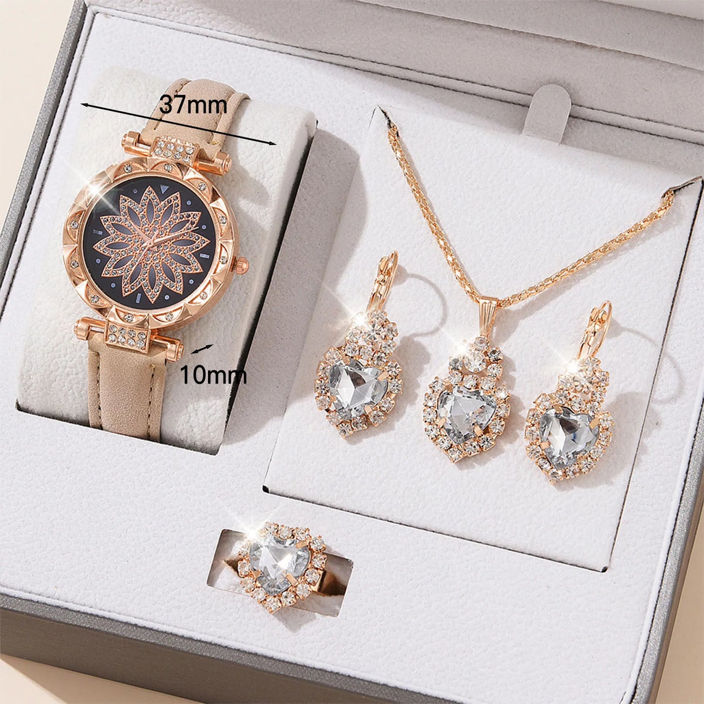 Crystal Bling Watch Set for Women – Elegant Wristwatch & Jewelry Gift Kit