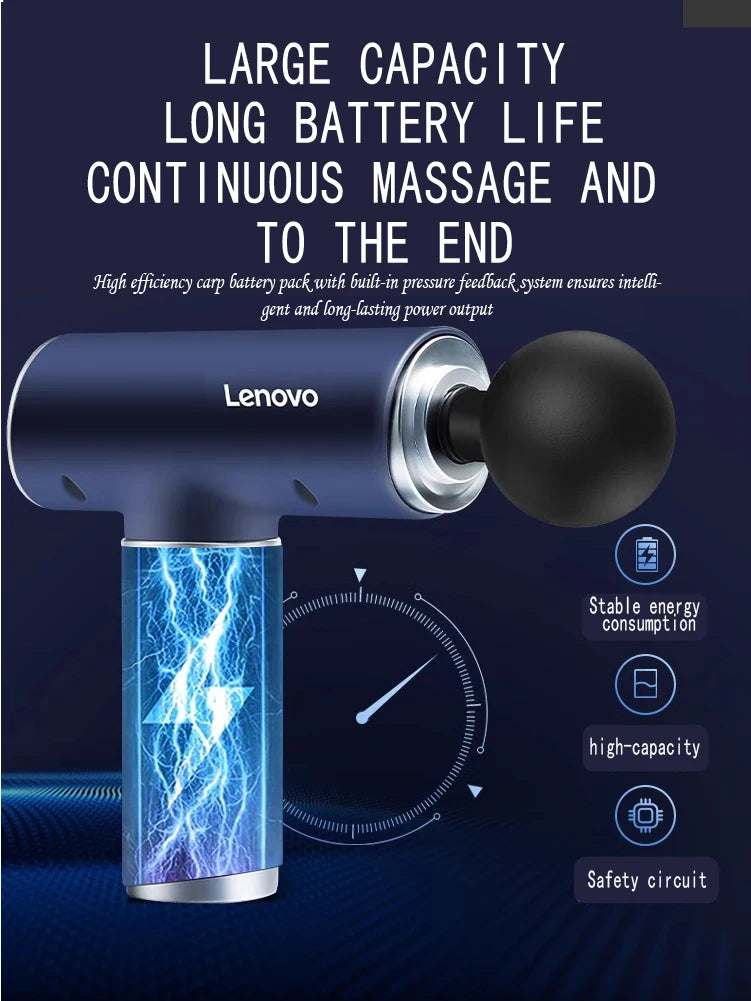 Lenovo Massage Gun Deep Tissue – Portable Percussion Massager for Pain Relief