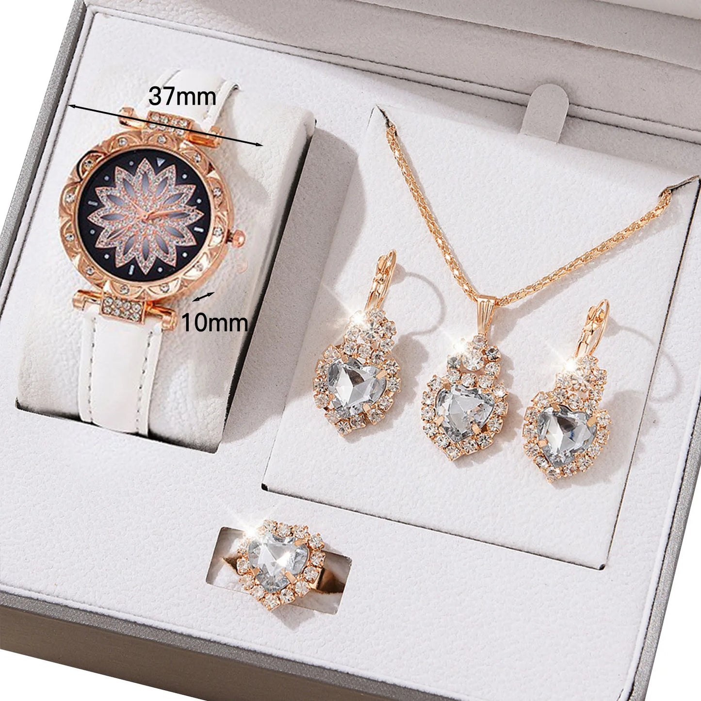Crystal Bling Watch Set for Women – Elegant Wristwatch & Jewelry Gift Kit