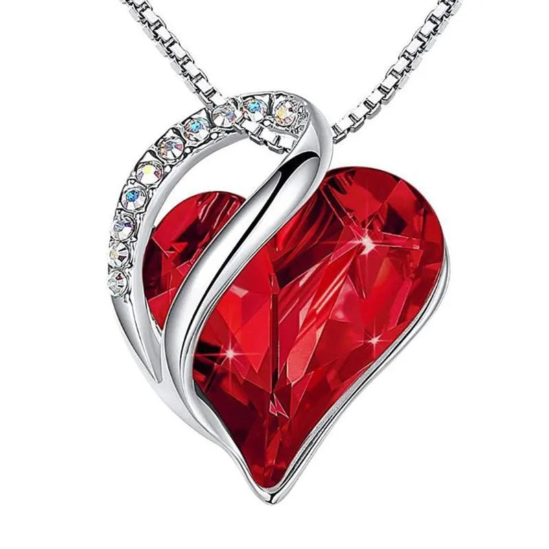 Ocean Heart Love Necklace with Eternal Rose – Romantic Gift for Her