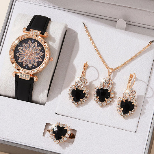 Crystal Bling Watch Set for Women – Elegant Wristwatch & Jewelry Gift Kit