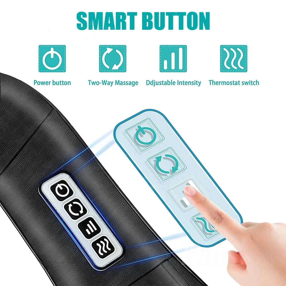 Shiatsu Neck & Shoulder Massager with Heat – Deep Tissue Relief