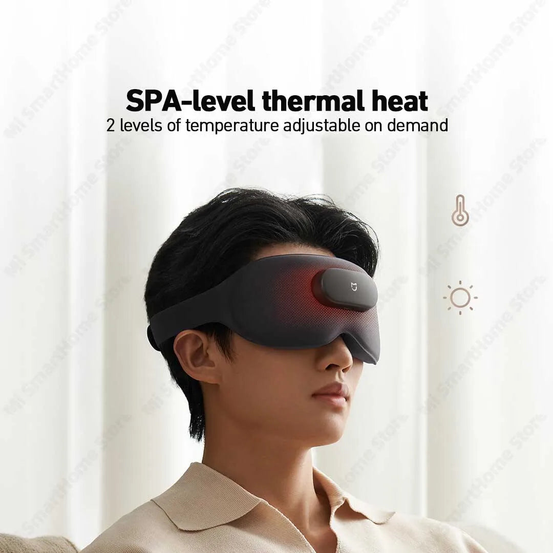 Xiaomi Mi Smart Massage Eye Mask, Eye Massager with Heat and Bluetooth Music – Wireless Compression Mask for Eye Strain & Headache Relief
