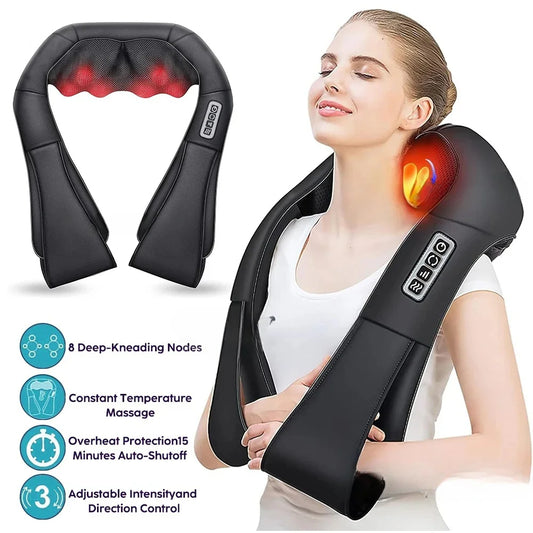 Shiatsu Neck & Shoulder Massager with Heat – Deep Tissue Relief